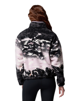 The Columbia Womens Helvetia II Printed Cropped Half Snap Fleece Jacket in Shale Purple Sisters & Shale Purple