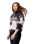 The Columbia Womens Helvetia II Printed Cropped Half Snap Fleece Jacket in Shale Purple Sisters & Shale Purple