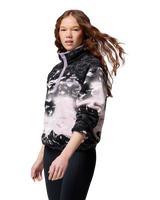 The Columbia Womens Helvetia II Printed Cropped Half Snap Fleece Jacket in Shale Purple Sisters & Shale Purple