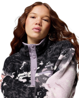 The Columbia Womens Helvetia II Printed Cropped Half Snap Fleece Jacket in Shale Purple Sisters & Shale Purple