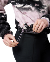 The Columbia Womens Helvetia II Printed Cropped Half Snap Fleece Jacket in Shale Purple Sisters & Shale Purple