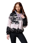 The Columbia Womens Helvetia II Printed Cropped Half Snap Fleece Jacket in Shale Purple Sisters & Shale Purple