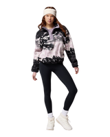 The Columbia Womens Helvetia II Printed Cropped Half Snap Fleece Jacket in Shale Purple Sisters & Shale Purple