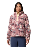 Helvetia™ II Printed Cropped Half Snap Fleece Jacket in Fig Pasteled Multi