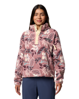 Helvetia™ II Printed Cropped Half Snap Fleece Jacket in Fig Pasteled Multi