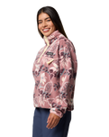 Helvetia™ II Printed Cropped Half Snap Fleece Jacket in Fig Pasteled Multi