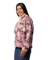 Helvetia™ II Printed Cropped Half Snap Fleece Jacket in Fig Pasteled Multi