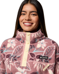 Helvetia™ II Printed Cropped Half Snap Fleece Jacket in Fig Pasteled Multi