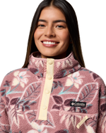 Helvetia™ II Printed Cropped Half Snap Fleece Jacket in Fig Pasteled Multi