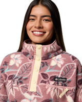 Helvetia™ II Printed Cropped Half Snap Fleece Jacket in Fig Pasteled Multi