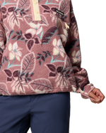 Helvetia™ II Printed Cropped Half Snap Fleece Jacket in Fig Pasteled Multi