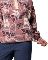 Helvetia™ II Printed Cropped Half Snap Fleece Jacket in Fig Pasteled Multi