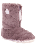 The Bedroom Athletics Womens Monroe Faux Fur Slipper Boots in Aquarelle & Dusky Pink