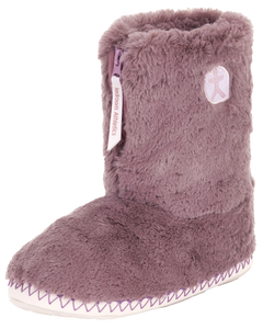 The Bedroom Athletics Womens Monroe Faux Fur Slipper Boots in Aquarelle & Dusky Pink
