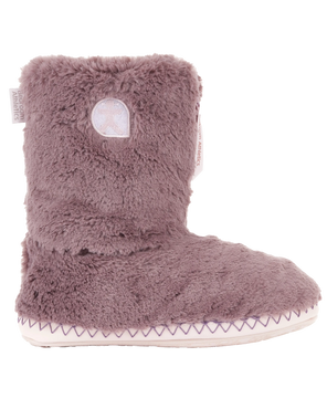 The Bedroom Athletics Womens Monroe Faux Fur Slipper Boots in Aquarelle & Dusky Pink