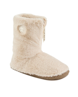 Monroe Faux Fur Slipper Boots in Cream & Moonrock