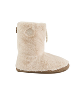 Monroe Faux Fur Slipper Boots in Cream & Moonrock