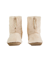 Monroe Faux Fur Slipper Boots in Cream & Moonrock