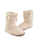 Monroe Faux Fur Slipper Boots in Cream & Moonrock