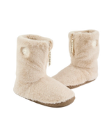 Monroe Faux Fur Slipper Boots in Cream & Moonrock