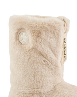 Monroe Faux Fur Slipper Boots in Cream & Moonrock