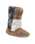 Florence Longer Length Luxury Faux Fur Slipper Boots in Patchwork Sable