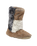 Florence Longer Length Luxury Faux Fur Slipper Boots in Patchwork Sable
