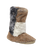 Florence Longer Length Luxury Faux Fur Slipper Boots in Patchwork Sable