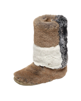 Florence Longer Length Luxury Faux Fur Slipper Boots in Patchwork Sable