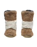 Florence Longer Length Luxury Faux Fur Slipper Boots in Patchwork Sable