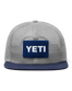 The Yeti Mens Velcro Badge Flat Brim Mesh Cap in Grey & Navy