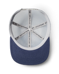 The Yeti Mens Velcro Badge Flat Brim Mesh Cap in Grey & Navy