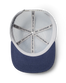 The Yeti Mens Velcro Badge Flat Brim Mesh Cap in Grey & Navy