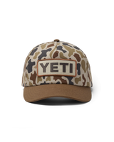 Woven Flat Brim Snapback Cap in Camo