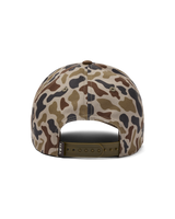 Woven Flat Brim Snapback Cap in Camo