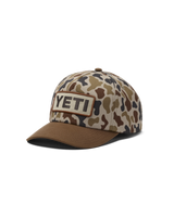Woven Flat Brim Snapback Cap in Camo