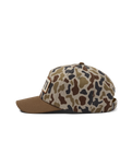 Woven Flat Brim Snapback Cap in Camo