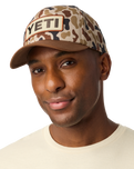 Woven Flat Brim Snapback Cap in Camo