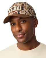Woven Flat Brim Snapback Cap in Camo