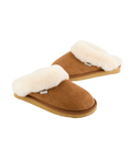 Margot Double Faced Sheepskin Mule Slippers in Chestnut