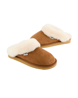 Margot Double Faced Sheepskin Mule Slippers in Chestnut
