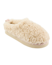Alicia Luxury Borg Fleece Platform Mule Slippers in Cream