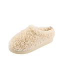 Alicia Luxury Borg Fleece Platform Mule Slippers in Cream