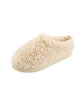 Alicia Luxury Borg Fleece Platform Mule Slippers in Cream