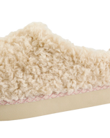 Alicia Luxury Borg Fleece Platform Mule Slippers in Cream