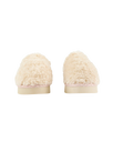 Alicia Luxury Borg Fleece Platform Mule Slippers in Cream