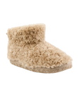 Lauren Luxury Borg Fleece Short Slipper Boots in Biscuit