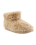 Lauren Luxury Borg Fleece Short Slipper Boots in Biscuit
