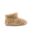 Lauren Luxury Borg Fleece Short Slipper Boots in Biscuit