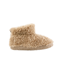 Lauren Luxury Borg Fleece Short Slipper Boots in Biscuit